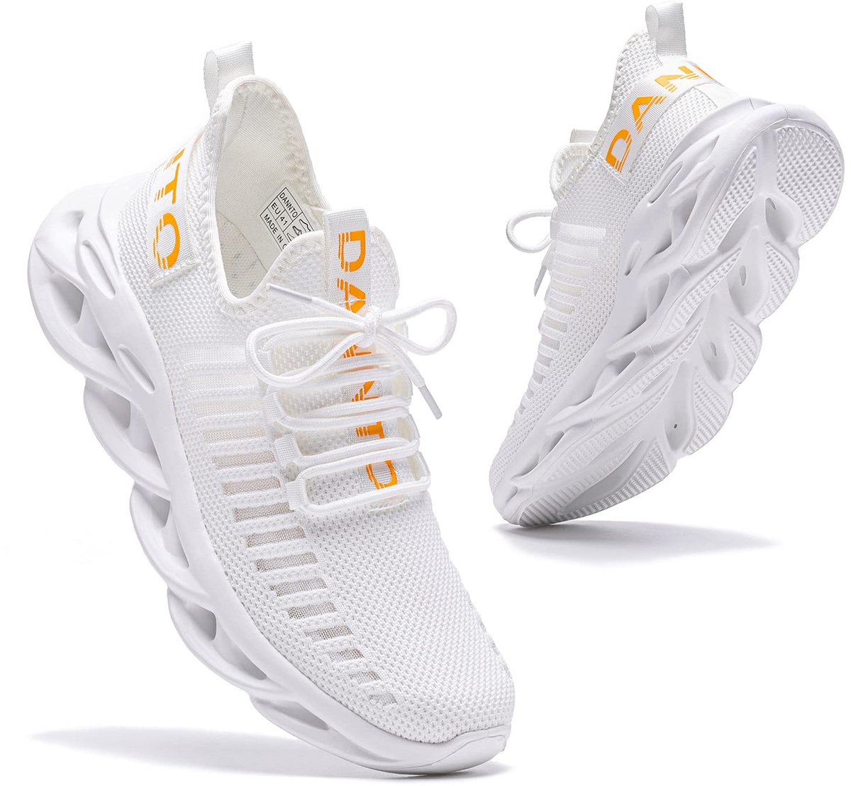 SnelShoppen - Hardloopschoenen Heren Trainers Vrouwen Sneakers Lichtgewicht Ademende Anti-slip Sportschoenen Gym Fitness Outdoor Schoenen Maat 41 Wit