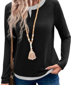 Dames T-shirt Lange Mouwen Herfst Casual Effen Kleur Zacht en Lichtgewicht Lange Mouwen Top