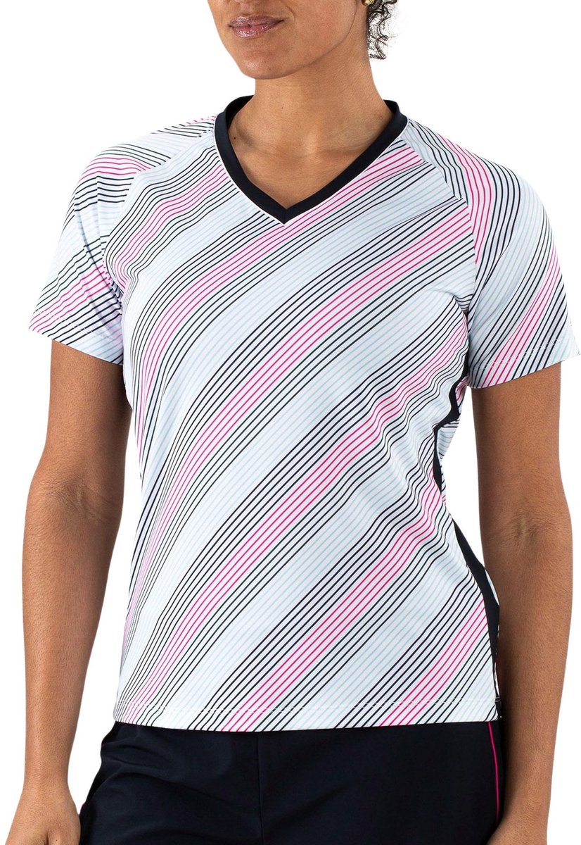 Sjeng Sports IZZIE - Maat: L Real White - Tennis Shirt Vrouwen - Sportshirt - 87% polyester, 13% elastaan