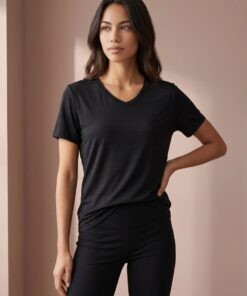 Sjeng Sports ADENA - Maat: M Black - Tennis Shirt Vrouwen - Sportshirt - 92% polyester, 8% elastaan, cationic dyed jersey