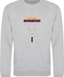 Tennis trui unisex - Je t'aime tennis de gravier